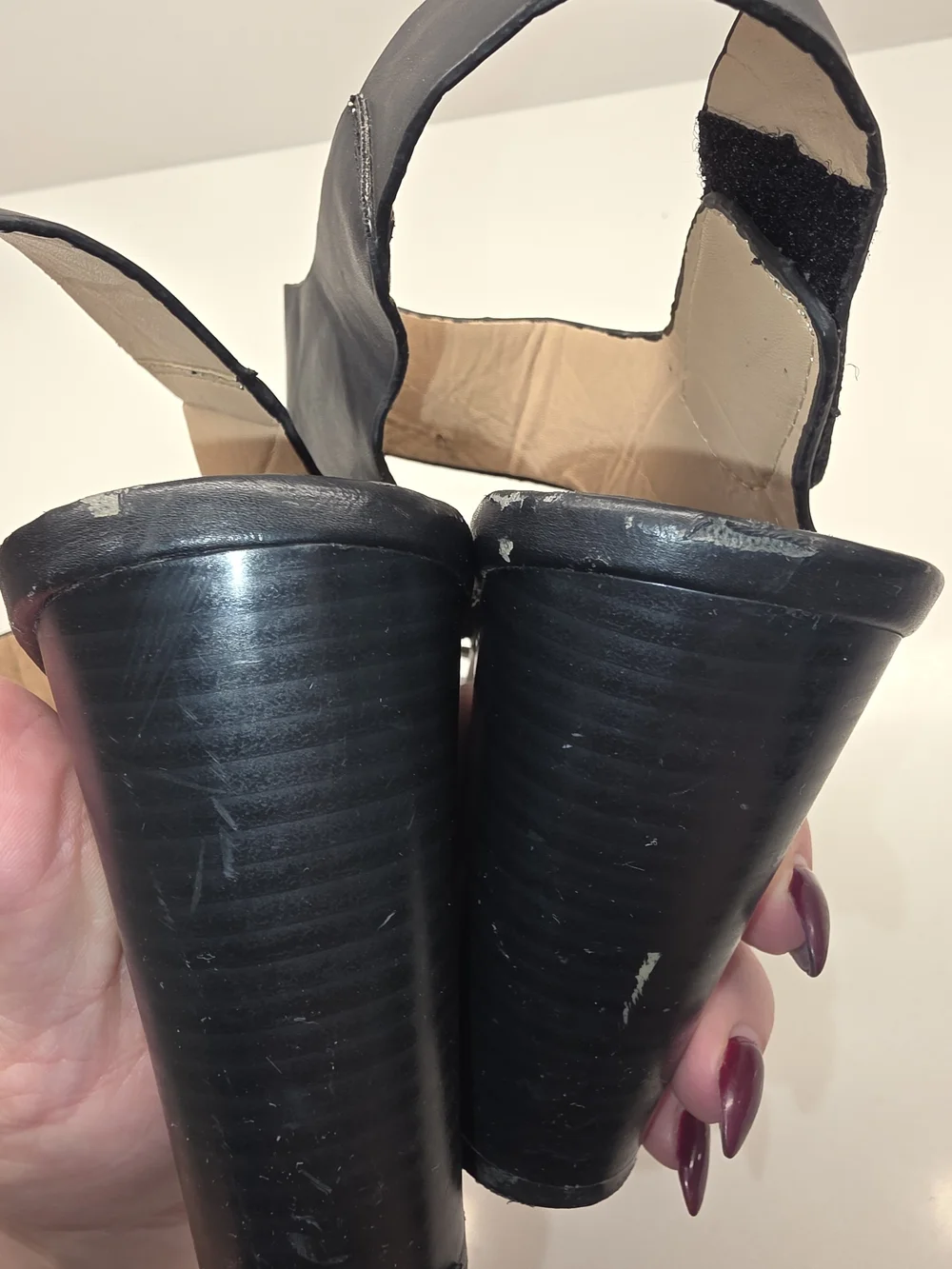 miami Black Strappy Block Heel Sandals - Picture 9 of 9